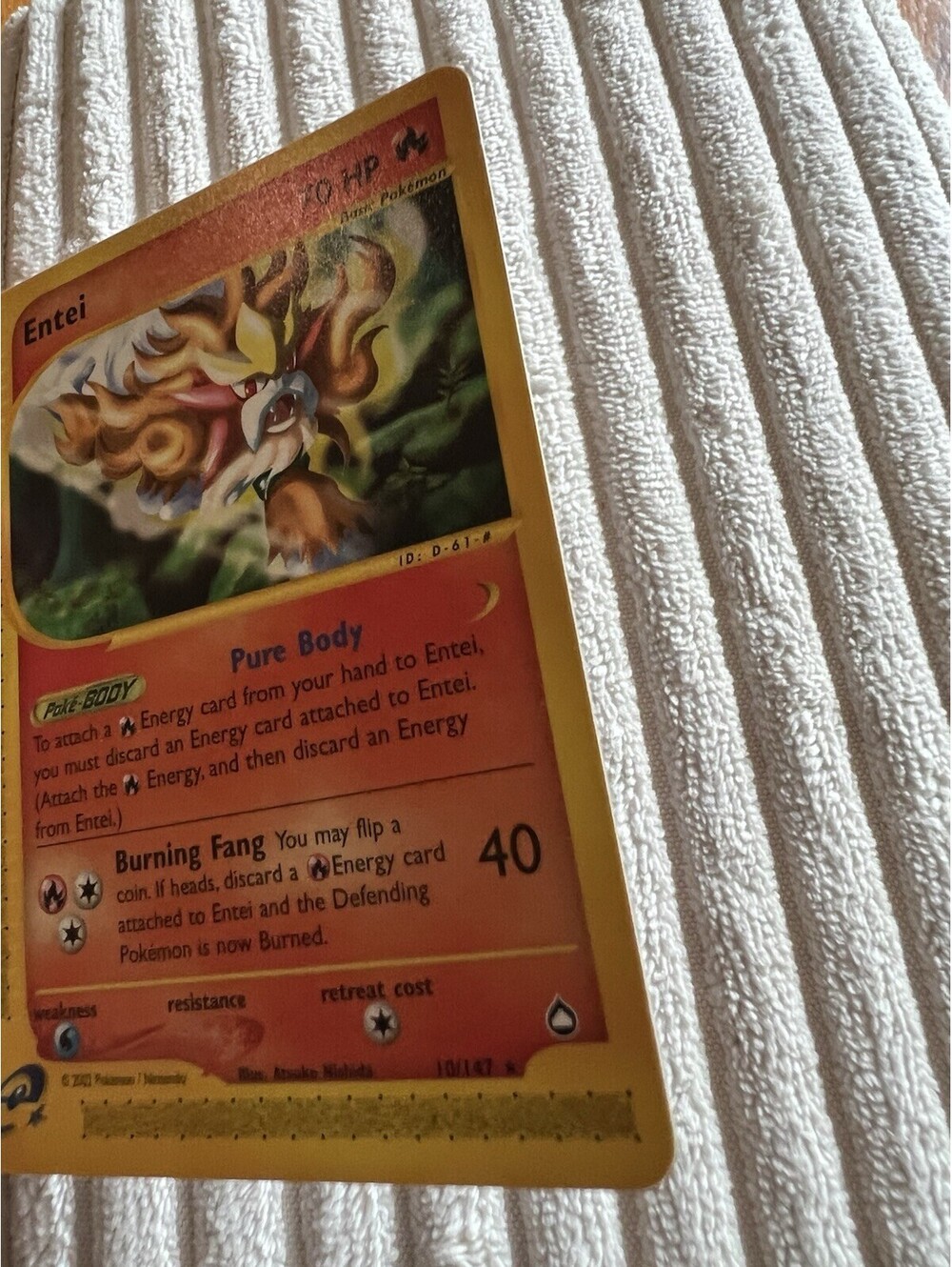 2003 RARE Aquapolis Entei Reverse Non Holo 10/147 Pokemon Card - Picture 7 of 9